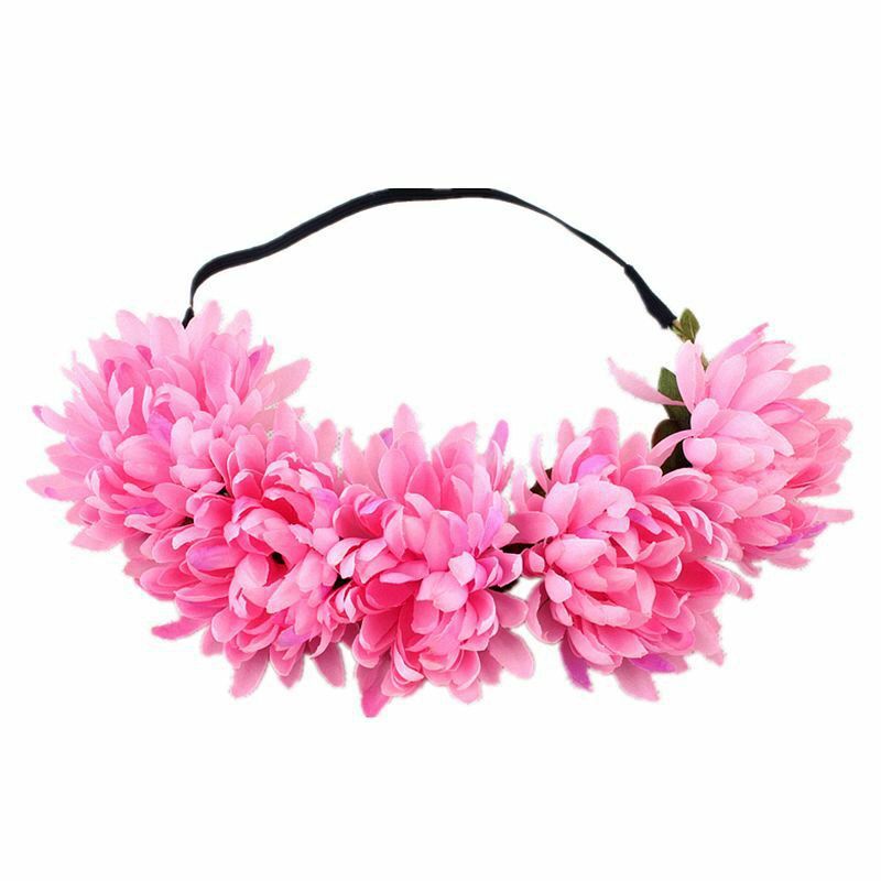 Corona de margaritas y flores para dama de honor, diadema para Festival de bodas, para el pelo guirnalda, tocado de boda, corona Floral para la cabeza, accesorios nupciales