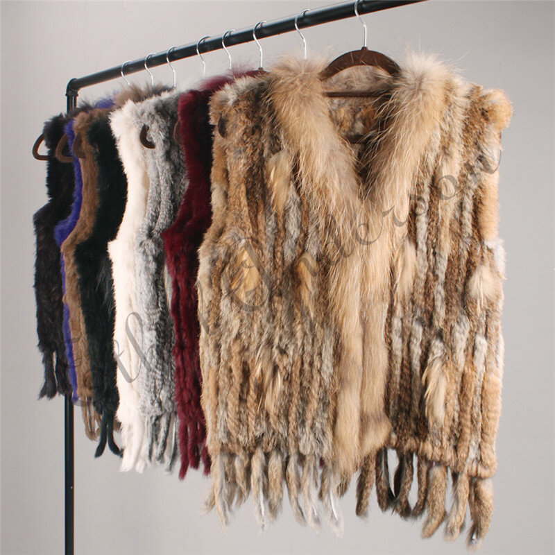 Theul-本物の動物の毛皮のベスト,本物のウサギの毛皮のベスト,高品質の革のコート,vtg,アライグマの毛皮の襟,アウトドアウェア