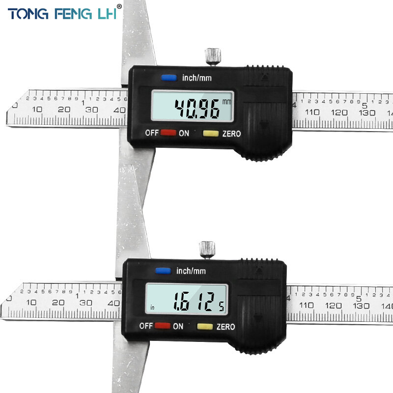 Medidor de profundidade digital imperial, 0-150mm, 6 polegadas, micrômetro digital, de aço inoxidável, medidor elétrico