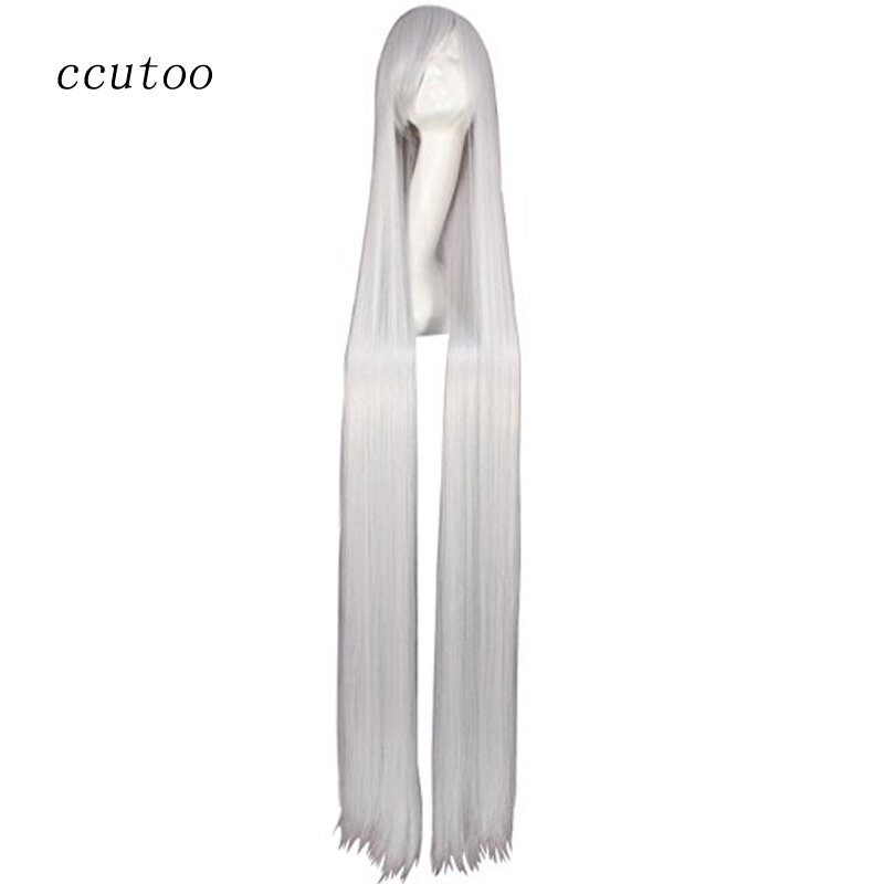 ccutoo 59" 150cm Straight Long Full Bangs Synthetic Hair High Temperature Fiber Cosplay Wigs Perrque
