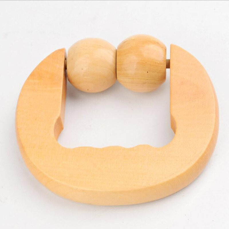HANRIVER-masajeador de madera, rodillo de dos bolas, mezcla de lotes de masaje corporal portátil