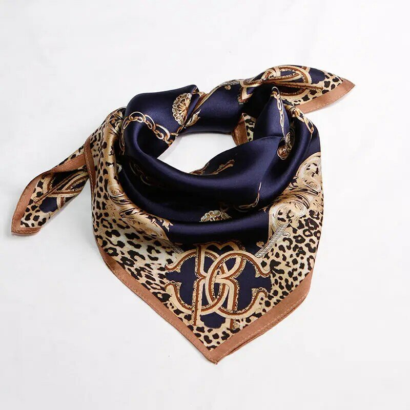 Foulard carré imprimé léopard 100% soie, pour femmes, 21x21 pouces, nouvelle collection