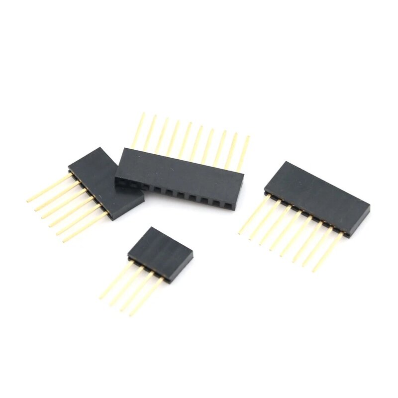 10Pcs 2.54มม.4/6/8/10 Pin Stackable Long ขา Femal หัวสำหรับ Arduino Shield