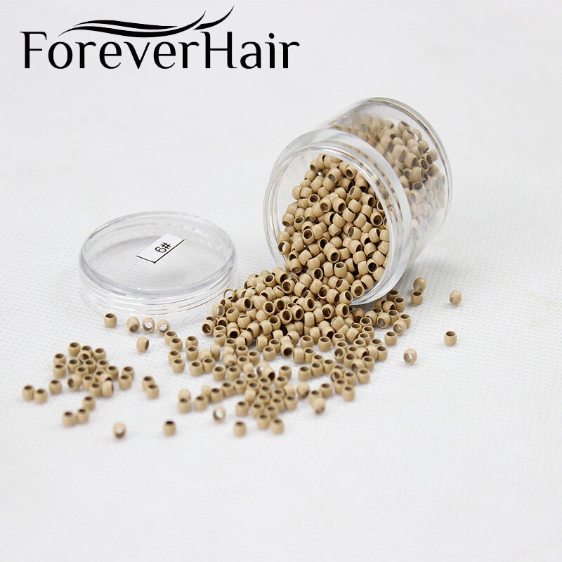 Forever Hair 1000Pcs/Bottle Hair Extension Ring 3mm*2mm*2mm Copper Hair Beads Nano Ring Hair Extension tools Micro Beads