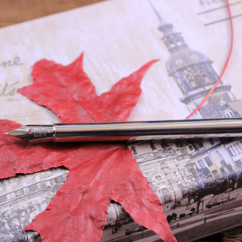 ชุดหมึกเขียนปากกาจุ่มขนนกสีวินเทจคุณภาพสูงกล่องของขวัญพร้อมหัวปากกา6หัว