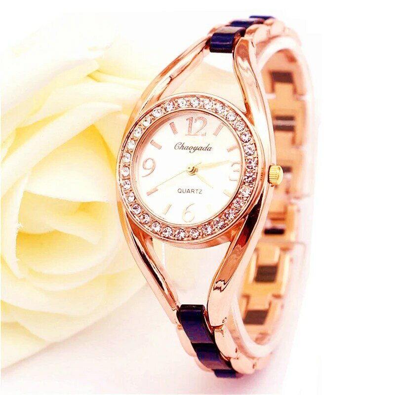 Relógio feminino quartz, pulseira de relógio