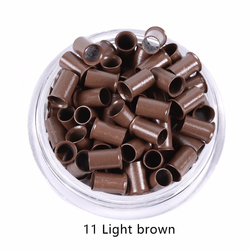 1000Pcs 3.4*3.0* 6mm Fare Euro Lock Copper Tubes Micro Rings Links Beads for Stick I Tip Hair Extensions 7 Colors Optional