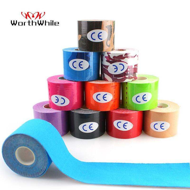 WorthWhile 2 Size Kinesiology Tape Athletic Recovery Elastic Tape Muscle Pain Relief Knee Pads Support for Gym Fitness Bandage