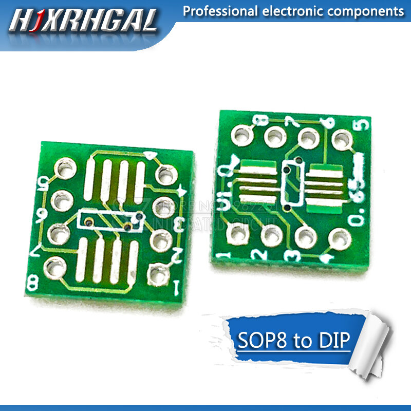 TSSOP8 SSOP8 SOP8 à DIP8, carte de transfert, DIP Pin Board Pitch Adapter hjxrhgal, 100 pièces