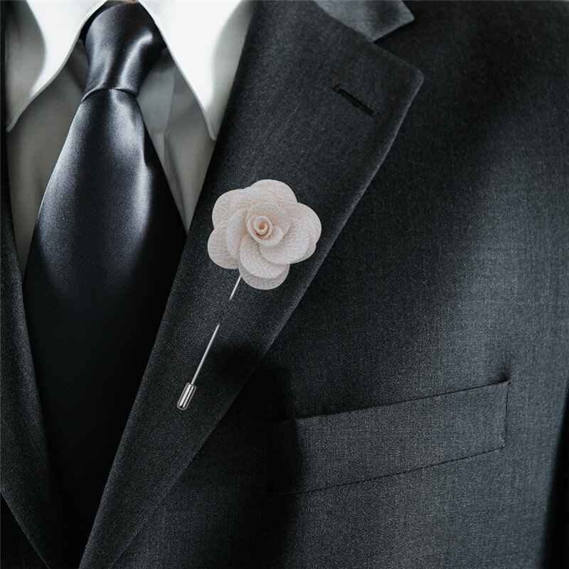 แนะนำสีเจ้าบ่าว Rose Boutonniere Pin ผู้ชายที่ดีที่สุดเจ้าบ่าวเจ้าสาวปักดอกไม้สำหรับงานแต่งงาน XH011J