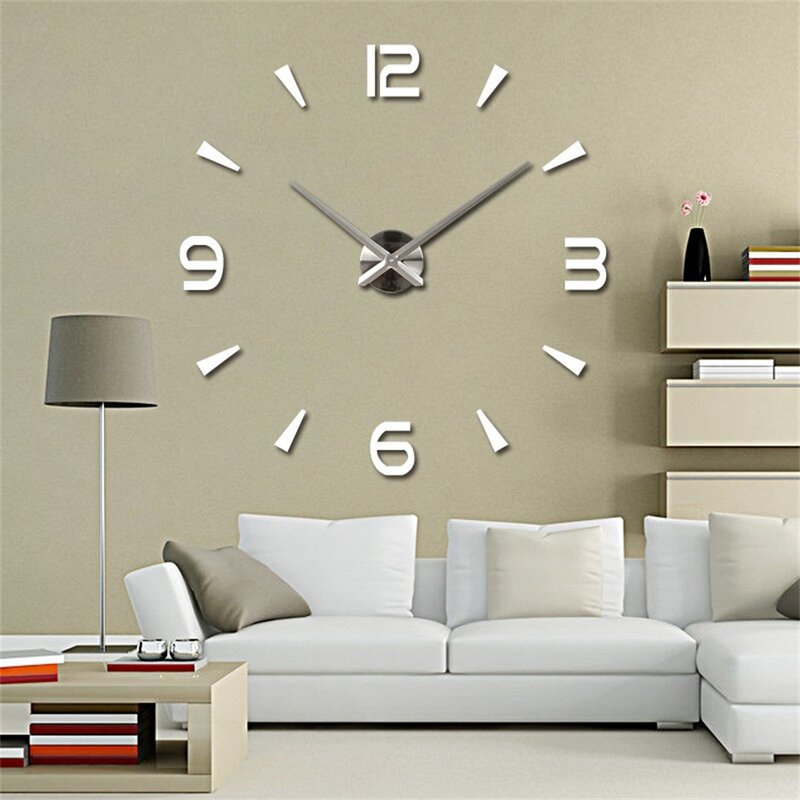 2020 nova alta qualidade 3d adesivos de parede moda criativa sala estar relógios grande relógio de parede diy decoração para casa acrílico
