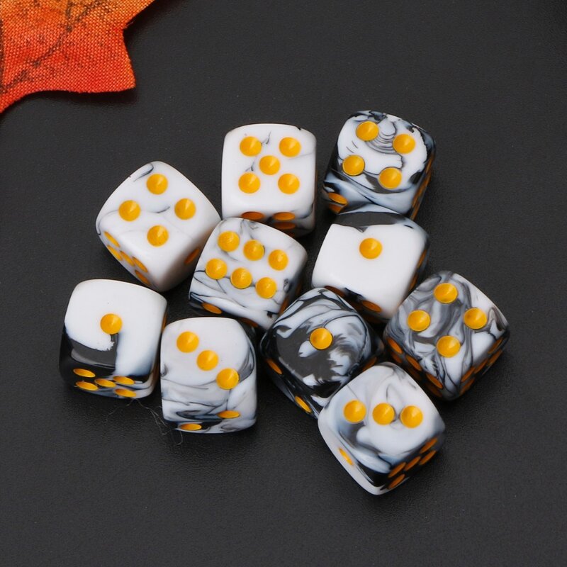 10pcs Six Sided 12mm Acrylic Transparent Cube Round Corner Portable Table Playing Games Drinking Dice