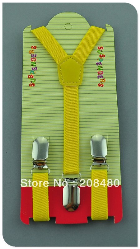 Gratis Shipping-1.5x65cm "CANDY Kuning" Anak-anak Suspender Anak/Anak Laki-laki/Perempuan Suspender Elastis Kawat Gigi Slim Suspender/gallus