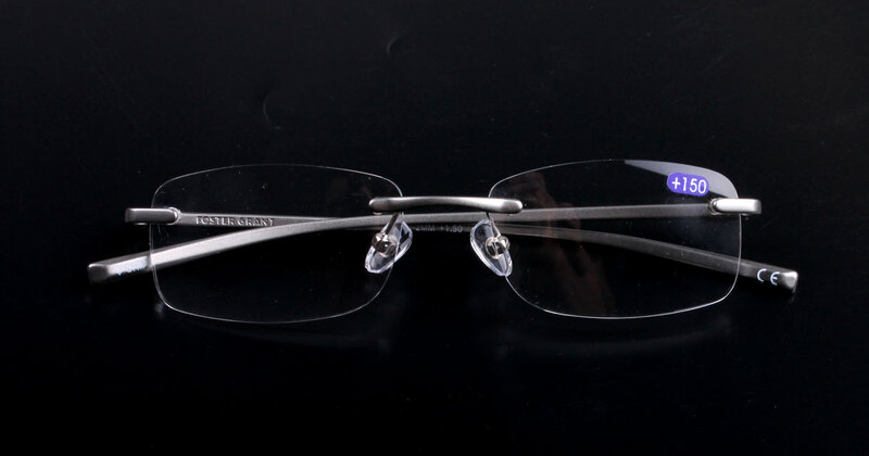 Gafas De Lectura sin montura De aleación De aluminio, lentes De resina HD para presbicia, para hombres y mujeres mayores