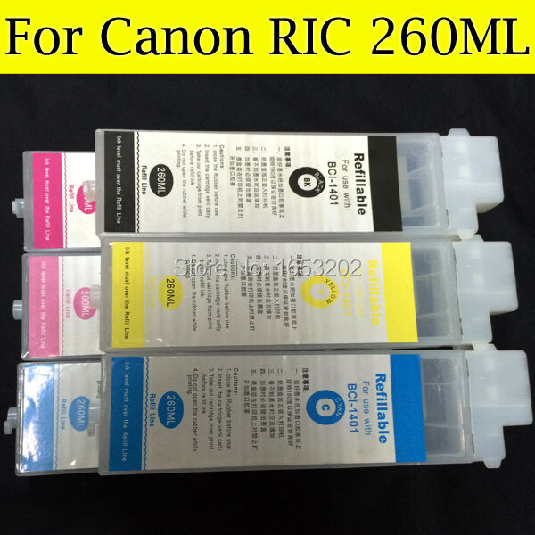 Wysokiej jakości 6 kolor kartridż do drukarki do ponownego napełnienia kartridż do Canona BCI-1401 używać do Canon W6400/W6200/W7250 z kompatybilnym chipie