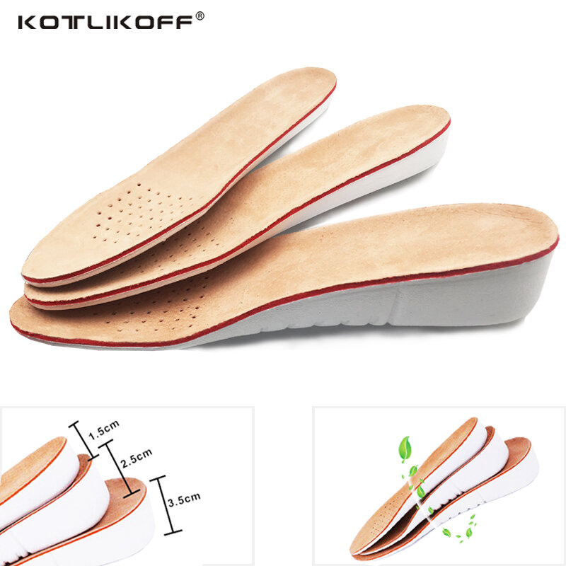 Kotlikoff palmilhas de couro, aumento de altura, palmilha de pele de porco, almofada para sapatos, acessórios para sapatos, masculinos e femininos, almofada para cuidados com os pés