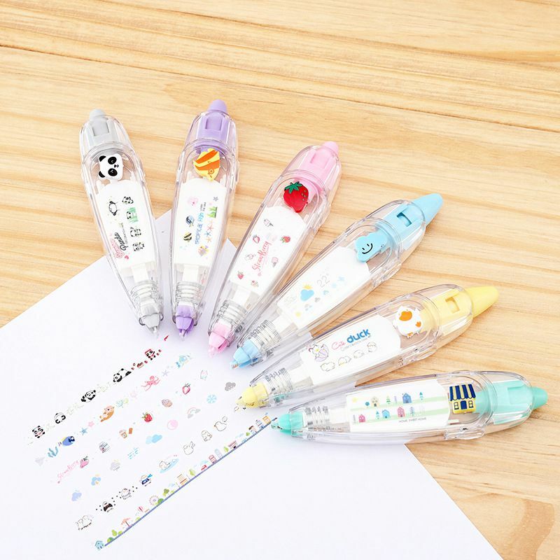1 PC śliczne nowość kreskówka zwierzęta dekoracyjna taśma korekcyjna Kawaii taśma klejąca biały Out Korea papiernicze szkolne materiały biurowe