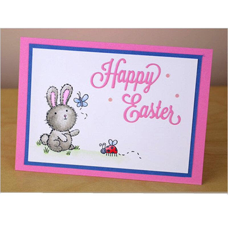 Happy Easter Alphabet Metal Cutting Die Scrapbooking Template DIY Stencil Paper Card Photo Making Embossing Handmade Decoration