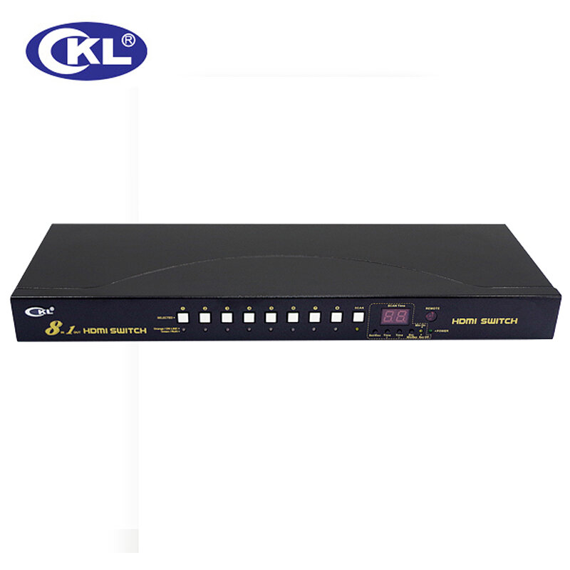 5pcs/lot CKL Auto HDMI Switch 8 Port in 1 out wih IR Remote RS232 Control Support 3D 1080P EDID Auto Detection Rackmount CKL-81H