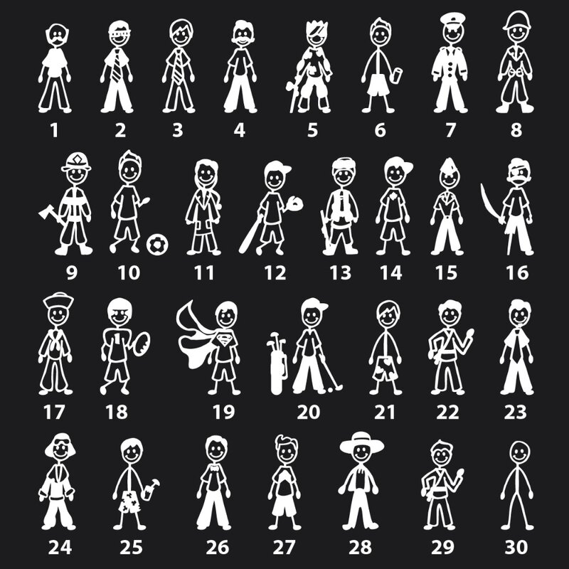 Family Man Vinyl Car Decal Window Body Car Decor Stickers Top Quality Waterproof Removable Cartoon T106