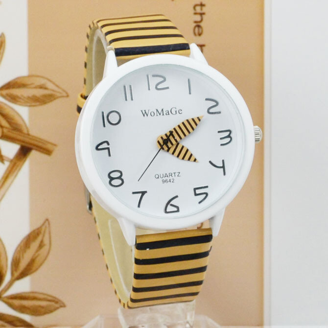 Womage-relojes de cuarzo con correa de cuero para mujer, accesorio de marca con rayas de cebra, a la moda, bonitos relojes de puntero, OEM, 2020
