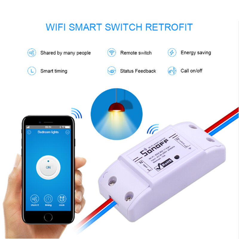 3pcs SONOFF Basic Wifi Switch For Alexa Google Home Timer 10A/2200W Wireless Remote Switch Smart Automation Module