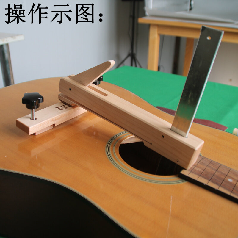 Herramienta de puente de guitarra clásica hecha a mano, madera de arce dura, abrazadera de garganta profunda de hierro para puente de guitarra, accesorio de madera en forma de F, carpintería
