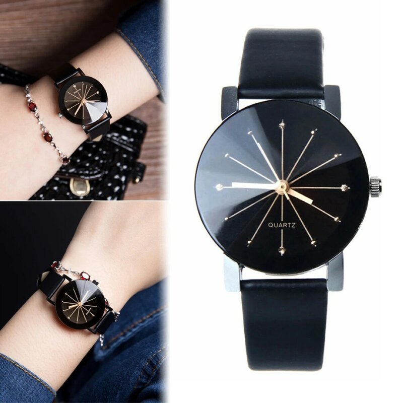 Женские Мужские Аналоговые кварцевые модные наручные часы с кожаным ремешком и датой