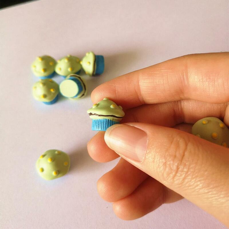 Mini jouet gâteau vert Miniature pour poupées, 8 pièces, accessoires de cuisine, offre spéciale