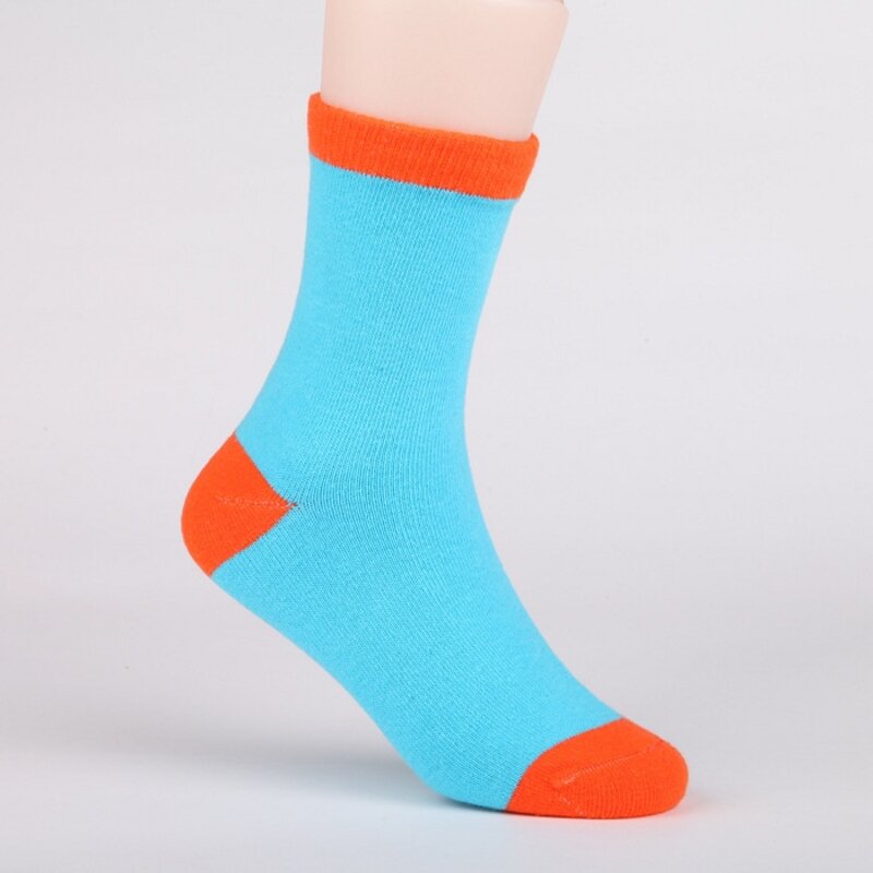 5 пар/партия детские носки весна и осень красивая полоска однотонные яркие цвета хлопчатобумажные носки для девочек и мальчиков детские носки на 1-9 лет