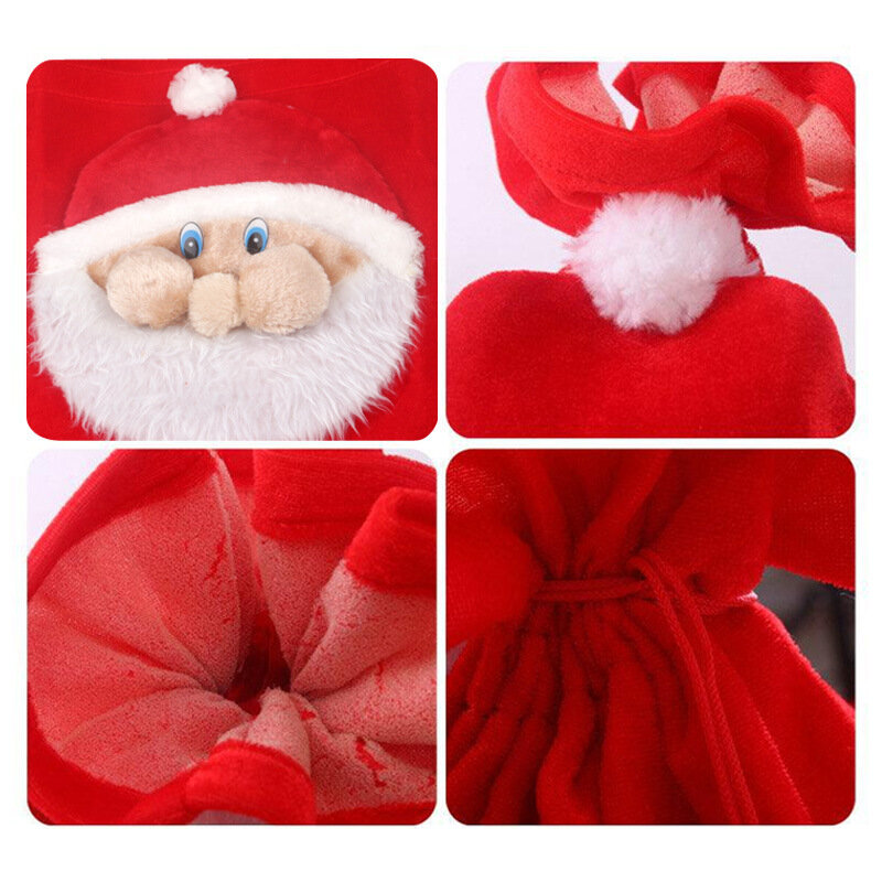 Bolsa de botella de dulces de Feliz Navidad, 1 piezas, decoración de Papá Noel, bolsas de regalo de Navidad portátiles