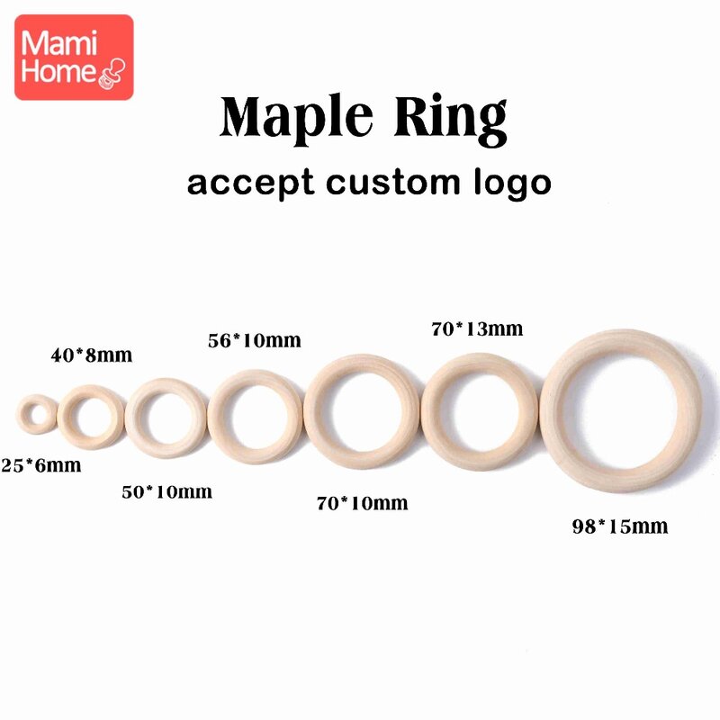 Mamihome 10/5/3Pc Maple แหวนไม้ไม้ Teething เด็กสินค้า DIY สำหรับสร้อยคอพยาบาล Rattles ไม้เปล่าหนู Bpa ฟรี