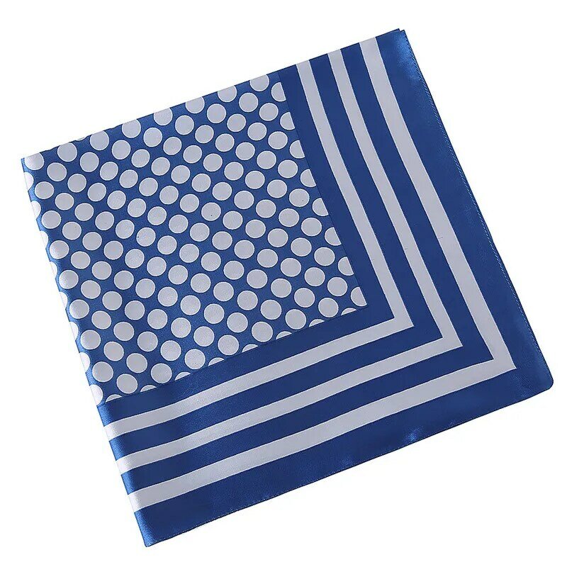 Bufanda de seda de sarga para mujer, pañuelo cuadrado pequeño con estampado de lunares a rayas, marca de lujo, 60x60cm, 2020