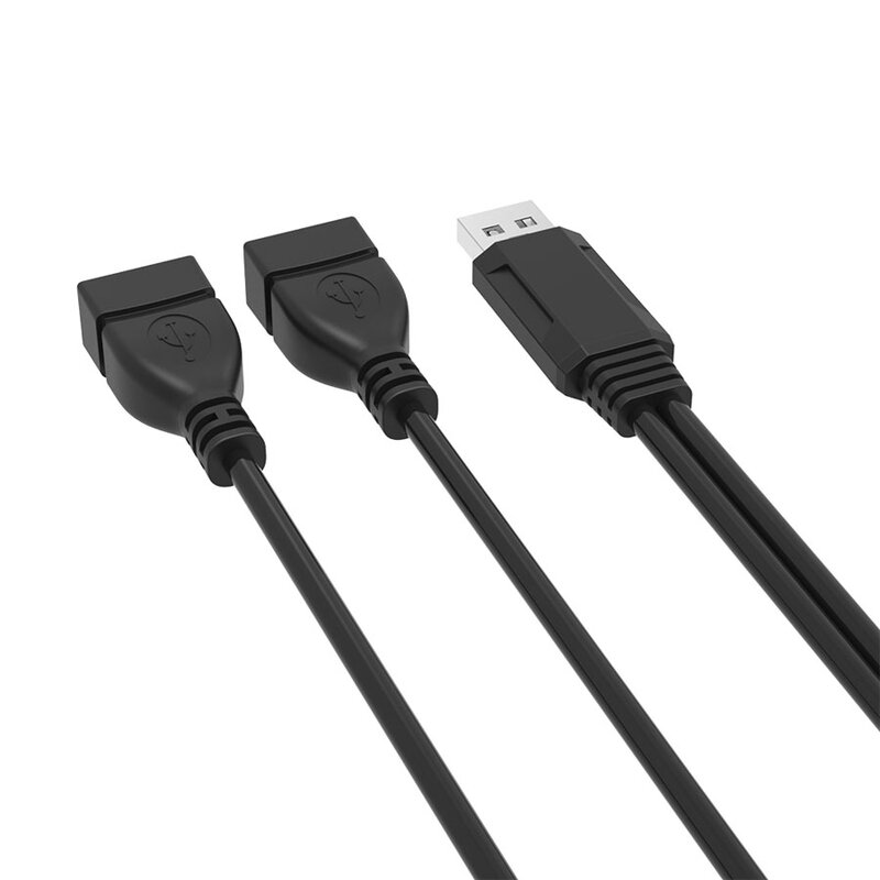 Adaptateur de puissance USB 2.0 Double mâle vers 2 femelles, adaptateur de câble en Y, convertisseur USB 2.0 mâle vers 2 USB Double femelle