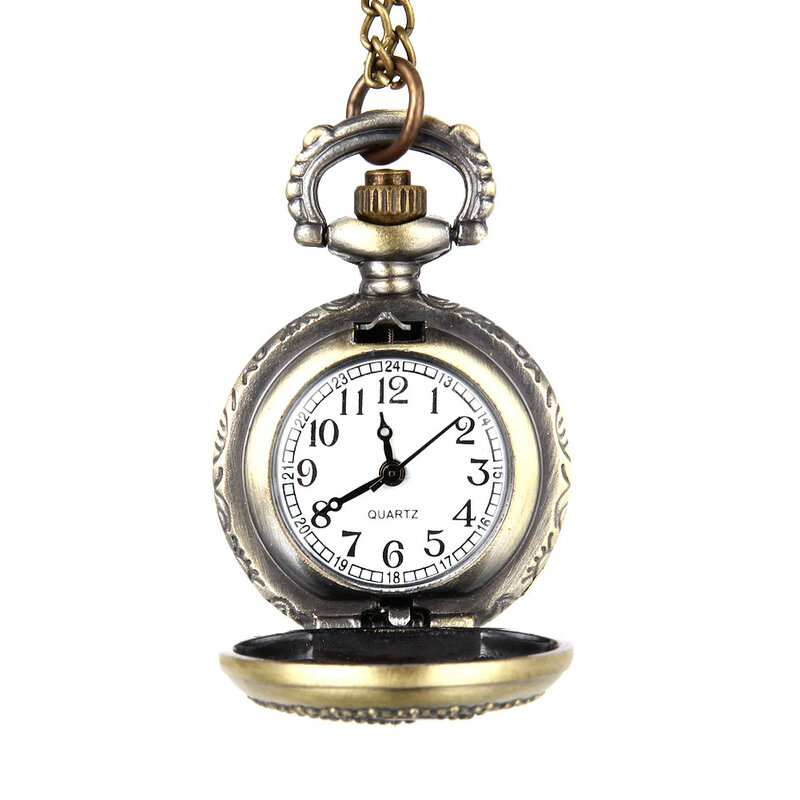 Vintage นาฬิกาควอตซ์ Hollow Out ดอกไม้ผู้หญิงหญิงสาวสร้อยคล้องคอจี้สร้อยคอ LL @ 17