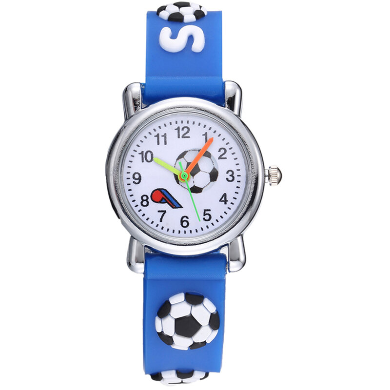 Śliczne 3D Soccer zegarki dla dzieci miękkiego silikonu Football Band zegarek dla dzieci chłopcy dziewczęta Baby's Wrist Watch zegar Relogio Infantil 2023