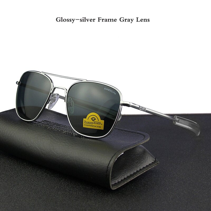 Gafas de sol de piloto de EE. UU. Para hombre, lentes de sol masculinas de alta calidad, de diseñador de marca, de vidrio templado, de marca, de marca, de estilo AO, QF562