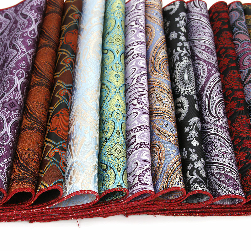 Pañuelos de seda de Cachemira para hombre, pañuelos tejidos con patrón, pañuelo informal de negocios con bolsillos cuadrados, toalla de boda