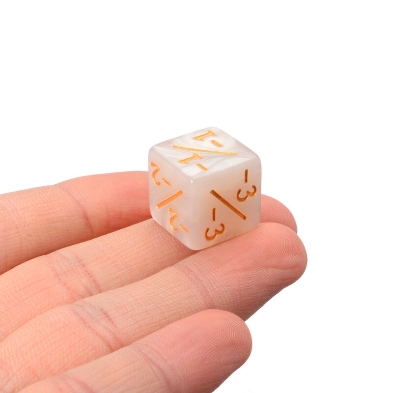 10x Black White 14mm 6 Side Counting Dice +1/-1 Dice Kids Toy For The Gathering Game Counting Counters