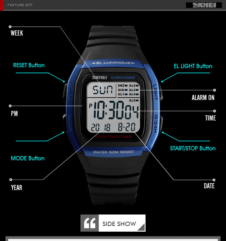 SKMEI модные водонепроницаемые часы люксовый Топ бренд Мужские Аналоговые Цифровые спортивные часы электронные шаги часы Relogio Masculino