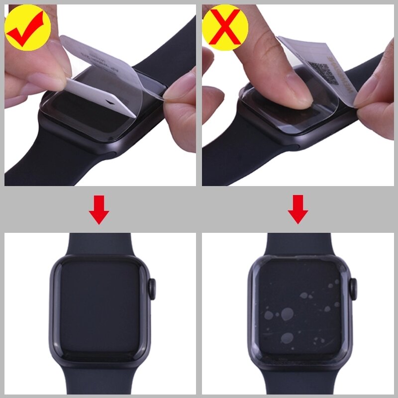 Screen Protector Clear Full Coverage Protective Film for iWatch 4 40MM 44MM Not Tempered Glass for Apple Watch 3 2 1 38MM 42MM