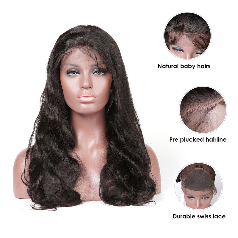 Perruque Lace Front Wig Body Wave Remy brésilienne 13x6-DJSbeauty | Cheveux naturels, pre-plucked, avec Baby Hair