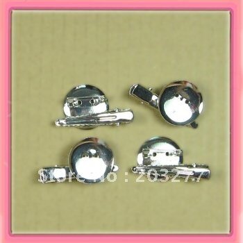 Free shipping!!100pcs/lot  2.3cm metal circle with aligator clip and brooch pin
