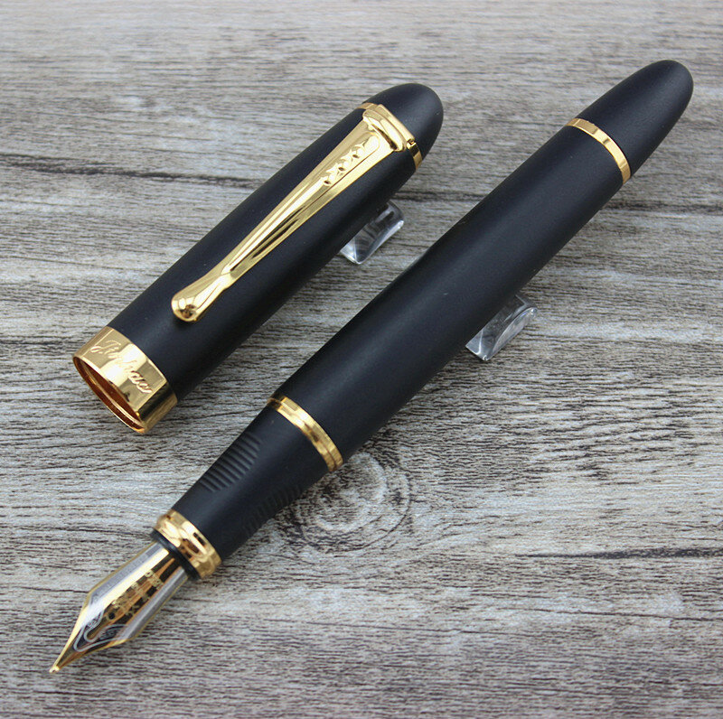 JINHAO-X450, pluma estilográfica de punta ancha, 0,7mm, color negro esmerilado y dorado, JINHAO 450