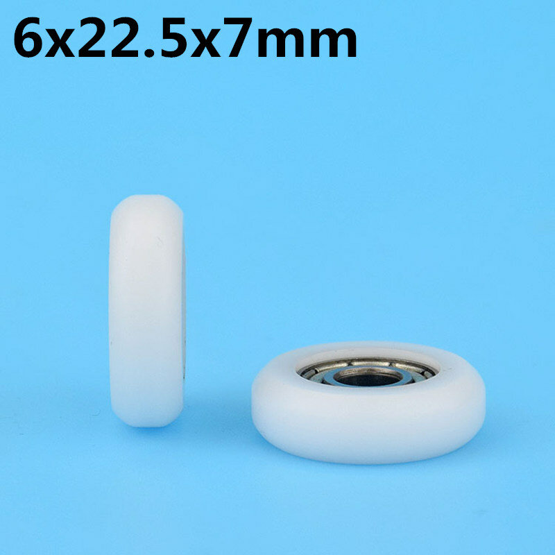 1 Stks 6x22.5x7mm Nylon Plastic Wiel Met Lagers 3D printer bearing POM
