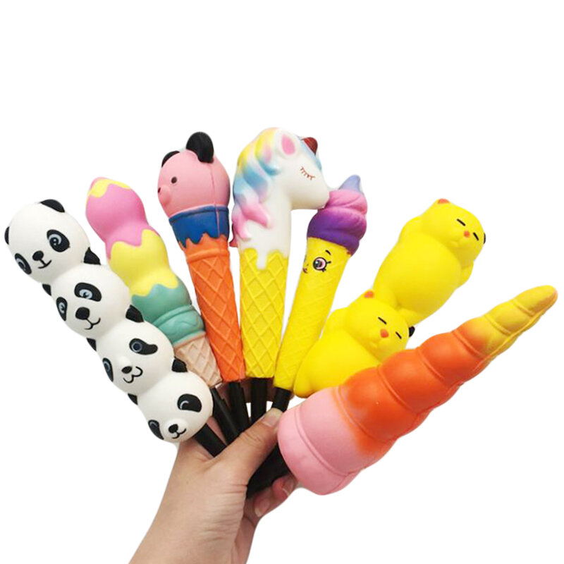 Capuchon de stylo licorne chat créatif Kawaii, porte-crayon à montée lente, jouet à pression douce, anti-Stress, jouet cadeau de noël pour enfants