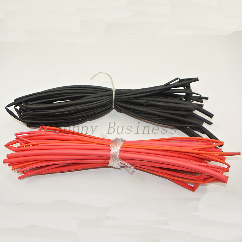 Heat Shrink Tube Sleeving Kit, Tubulação Heatshrink, cor vermelha e preta, 1.5mm, 2mm, 3mm, 4mm, 5mm, 10m por lote