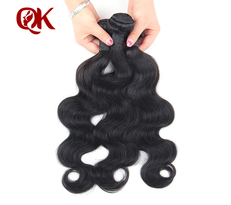 QueenKing Hair 3 Bundles capelli umani brasiliani dell'onda del corpo fasci di tessuto colore naturale estensione dei capelli Remy trama dei capelli