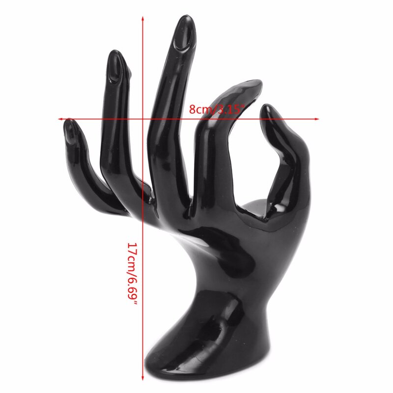 Javrik Mannequin Ok Hand Vinger Handschoen Ring Armband Sieraden Display Standhouder Hot Selling Zwart/Wit/Roze/Transparant