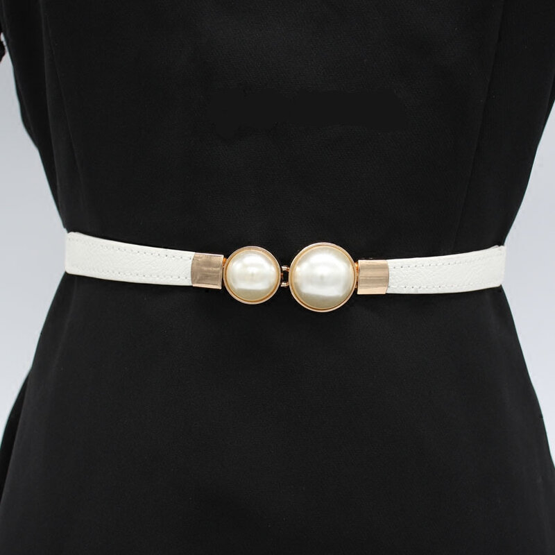 Nowa perła elastyczna talia rozciągliwa cienka talia panie gorące paski dla kobiet moda Cummerbunds pasek do sukni ślubnej pani